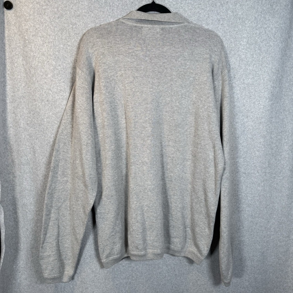 Eddie Bauer Sweatshirt Men's XL Tall Vintage Collared Gray Cotton Pullover - Picture 6 of 9